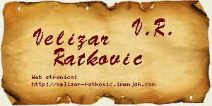 Velizar Ratković vizit kartica